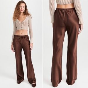 Reformation Gale Bias Satin Pant Small Cafe Brown Y2K Sustainable Casual Chic